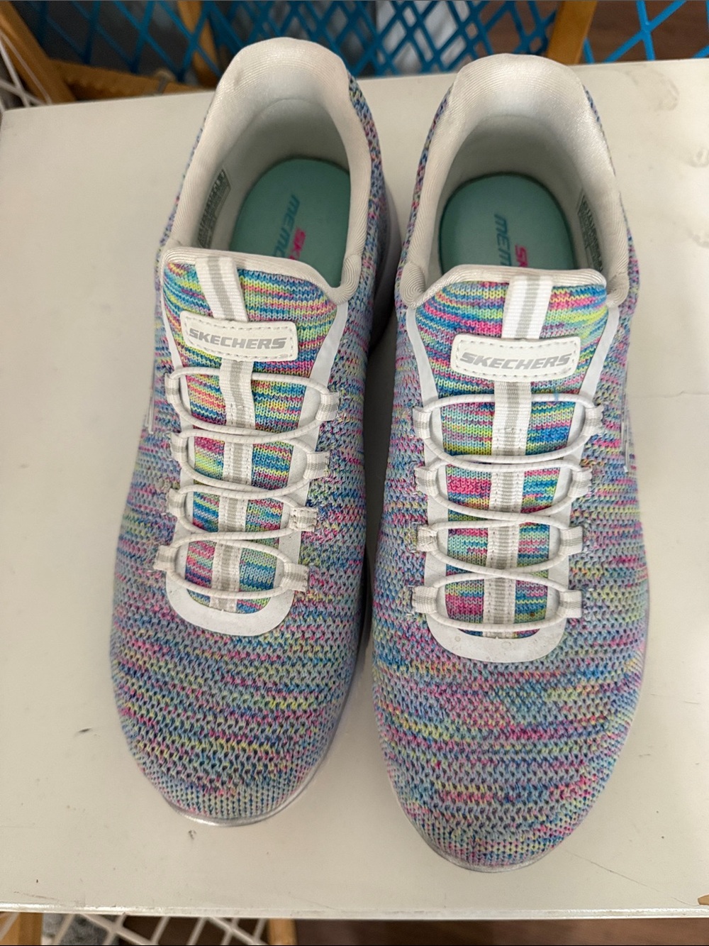 Skechers Women's Multicolor Knit Slip-On Athletic Sneakers